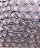 GREY   SMALL ZARI BUTTA BANDHEJ KATAN SILK