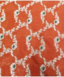 ORANGE GEOMETRIC FLORAL PALM SILK