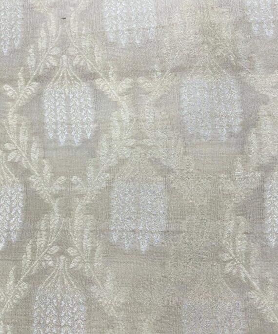 Munga Silk in rose,silver zari with jaal design